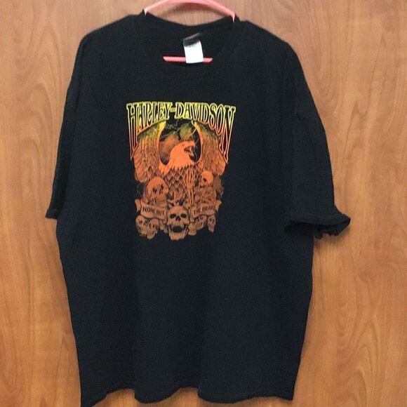 Harley Davidson “none but the brave” longhorn, Dallas, Fort Worth, Texas T-shirt - Picture 1 of 5